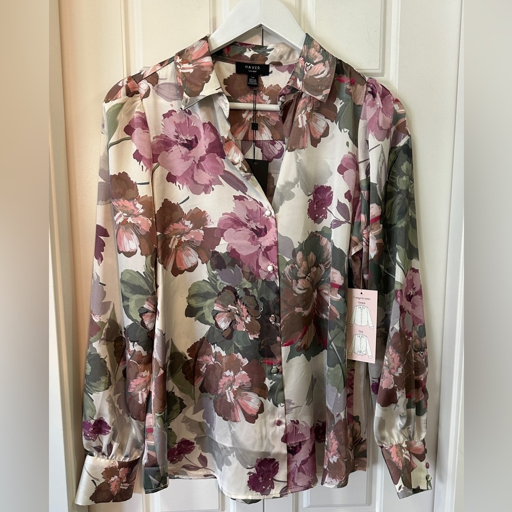 Floral Blouse by Blank in Pink and Green